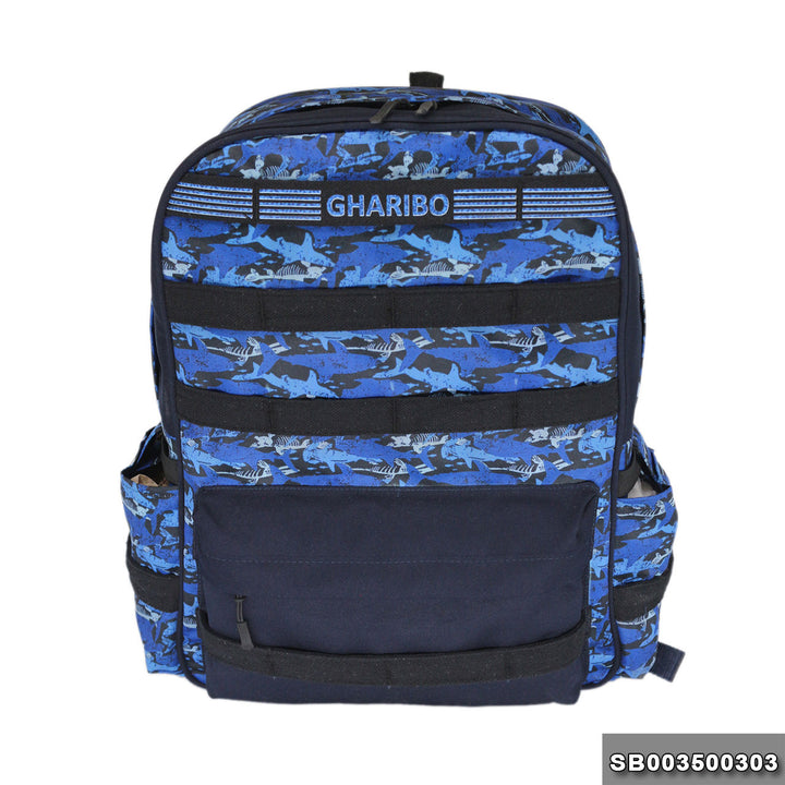 Sport backpack with one hand model 35 Size 18 Sea creatures blue