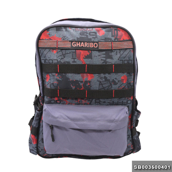 Sport backpack with one hand model 35 Size 18 Overlapping writings gray