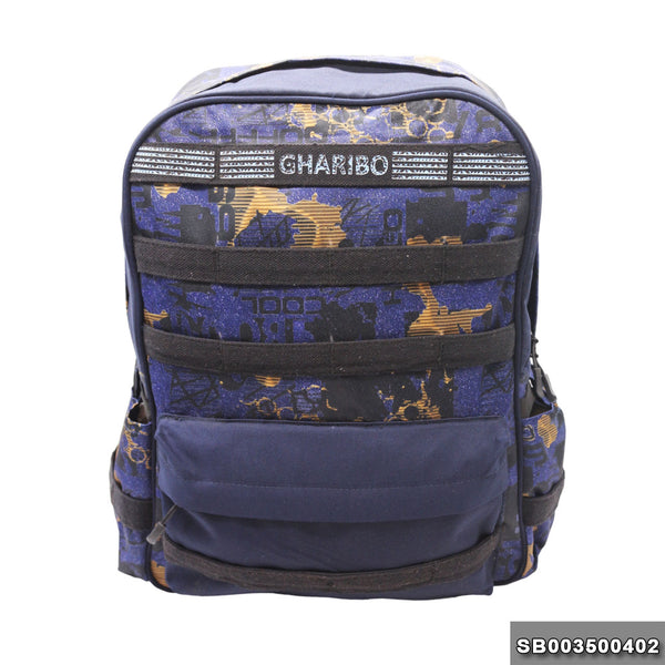 Sport backpack with one hand model 35 Size 18 Overlapping writings navy