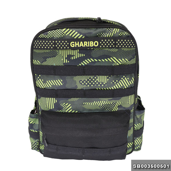 Sport backpack with one hand model 35 Size 18 Camouflage dots green