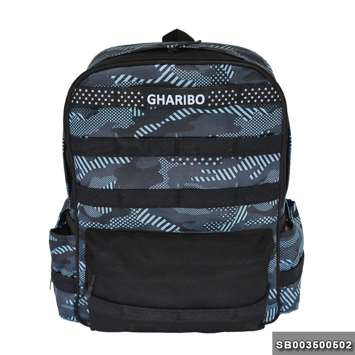 Sport backpack with one hand model 35 Size 18 Camouflage dots blue