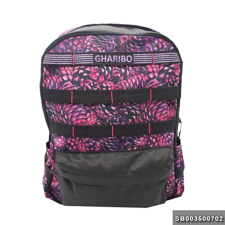 Sport backpack with one hand model 35 Size 18 Floral pink