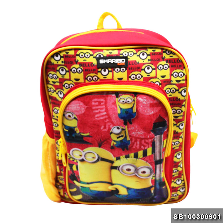 School backpack Size 13 Minions model 3-24 red