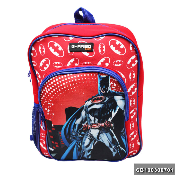 School backpack Size 13 BatMan model 3-24 red