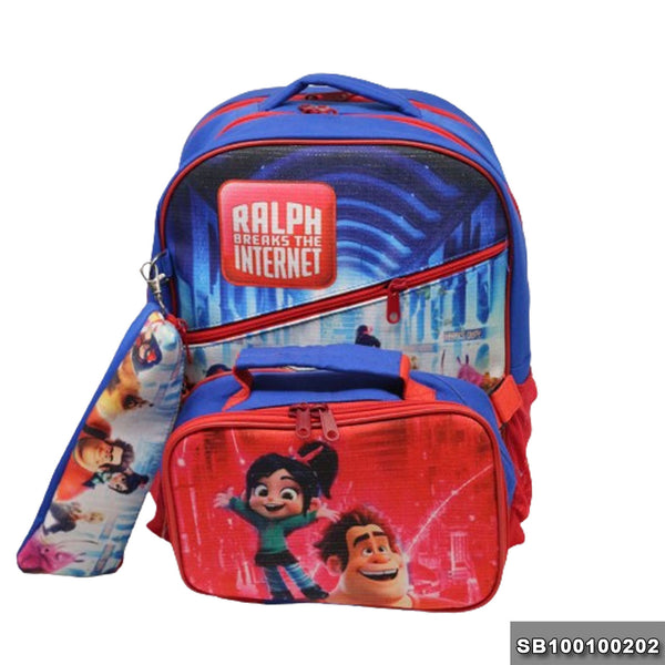 School backpack with lunchbag Size 15 Ralph model 1-24 blue