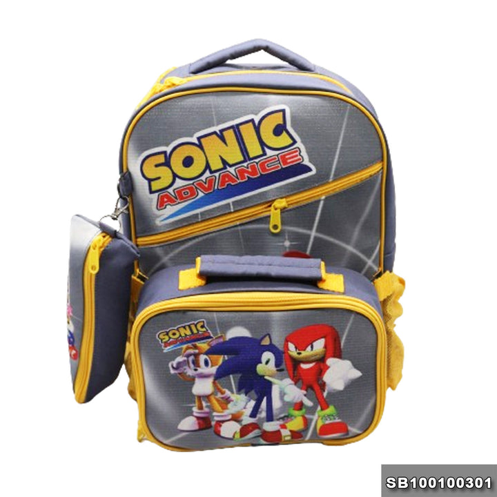 School backpack with lunchbag Size 15 Sonic model 1-24 gray