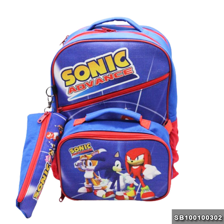 School backpack with lunchbag Size 15 Sonic model 1-24 blue