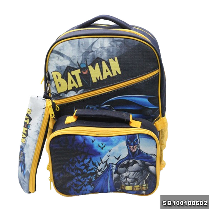 School backpack with lunchbag Size 15 Bat Man model 1-24 navy