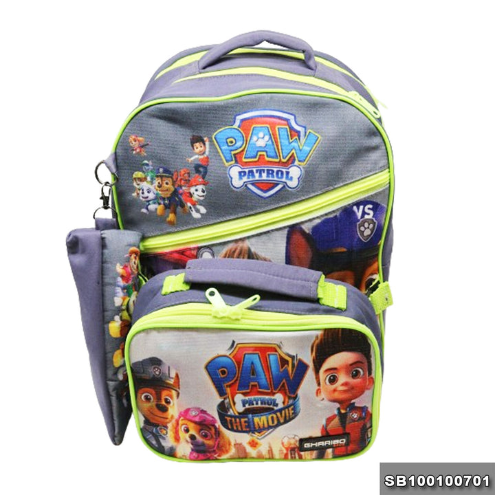 School backpack with lunchbag Size 15 Paw Patrol model 1-24 gray