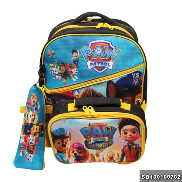 School backpack with lunchbag Size 15 Paw Patrol model 1-24 black