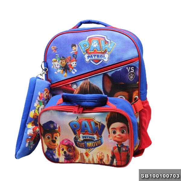 School backpack with lunchbag Size 15 Paw Patrol model 1-24 blue