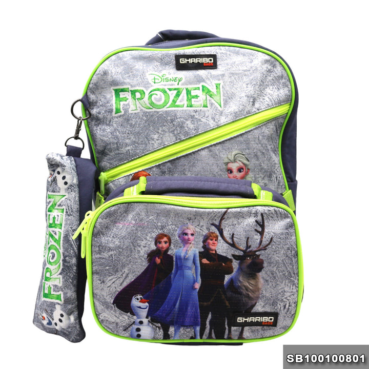 School backpack with lunch bag Size 15 Frozen model 1-24 gray