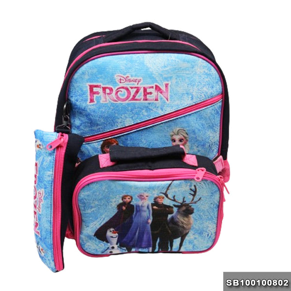 School backpack with lunch bag Size 15 Frozen model 1-24 navy