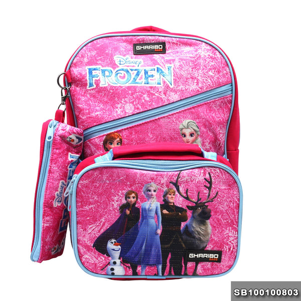 School backpack with lunch bag Size 15 Frozen model 1-24 pink