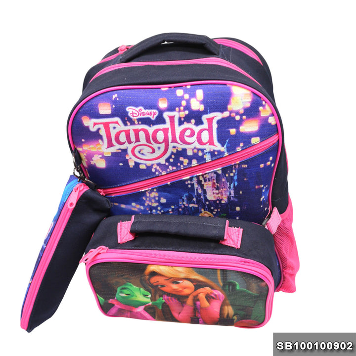 School backpack with lunch bag Size 15 Rapunzel model 1-24 navy