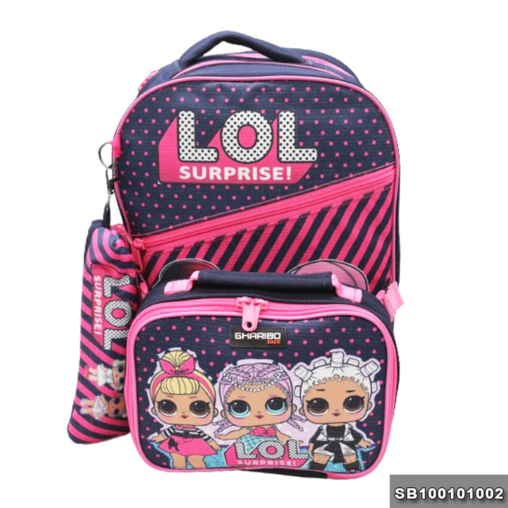 School backpack with lunchbag Size 15 LOL surprise model 1-24 navy