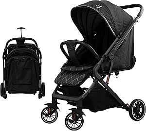 G Baby Premium Folding Arm Stroller For Baby | Black