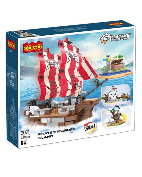Cogo 3071 3In1 Building Sets Pirate Ship Building Blocks - 260 Pcs