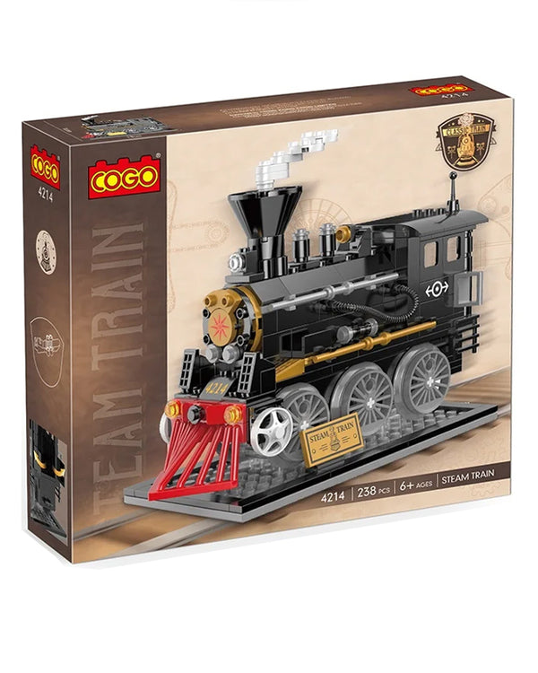 Cogo 4214 Classic Train Steam Train Building Blocks - 238 Pcs