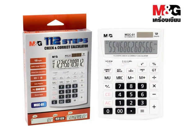 <p> 
The M&G Electronic Calculator - No:98759 is a high quality calculator made in China. It features 12 digits, making it ideal for all office use. It has a two way power system and an extra large display, making it easy to read and use. It also has a check and correct function that allows you to quickly and easily identify any inaccuracies. The calculator also features interest calculation, making it ideal for financial calculations. The calculator has a classy and modern shape, that looks great on any of