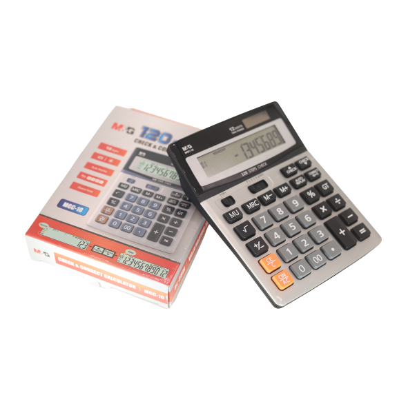 <p>

M&G 12 Steps Calculator 12digits - No:ADG98779 is a high-quality calculator made in China. It features a 12-digit display, auto replay, grand total, check and correct, and two-way power. With this calculator, you can easily add, subtract, multiply, and divide numbers in 12 steps. The auto replay feature allows you to quickly review and make corrections to your calculations. The grand total feature allows you to quickly sum up multiple calculations. The check and correct feature allows you to quickly id