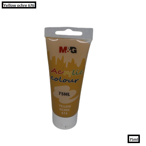 <p>

M&G Acrylic Colour Tube Yellow Ochre (676) 75 ML No: APLN6598 is a high quality acrylic paint from China. It is made from high quality pigments and with advanced production methods to ensure the best results. It is environment friendly and no solvents are required for its use. It is perfect for use on canvas, fabric, paper and wood, making it ideal for amateurs and experts alike. It has excellent painting properties and its vibrant colour makes it great for any art project. With its rich and creamy tex