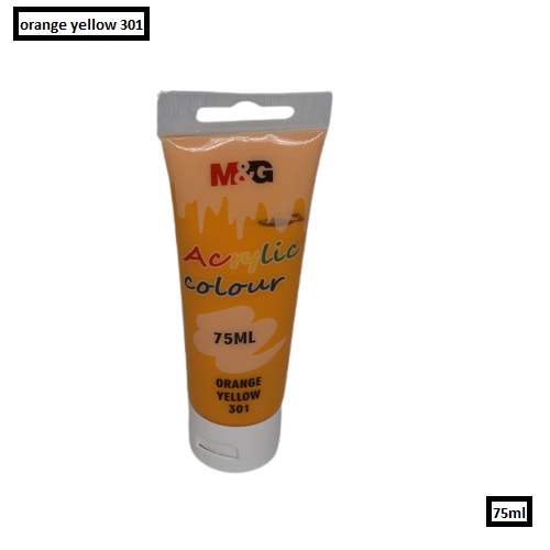 <p>
M&G Acrylic Colour Tube Orange Yellow (301) 75 ML No: APLN6598 is the perfect choice for all your creative needs. It is made from high quality pigments and produced using advanced production methods. This acrylic colour is environmentally friendly and does not require any solvents. It is suitable for use on canvas, fabric, paper, and wood, making it perfect for both amateurs and experts. The colour is highly pigmented and will provide a vibrant and long-lasting finish to your artwork. It is also great f