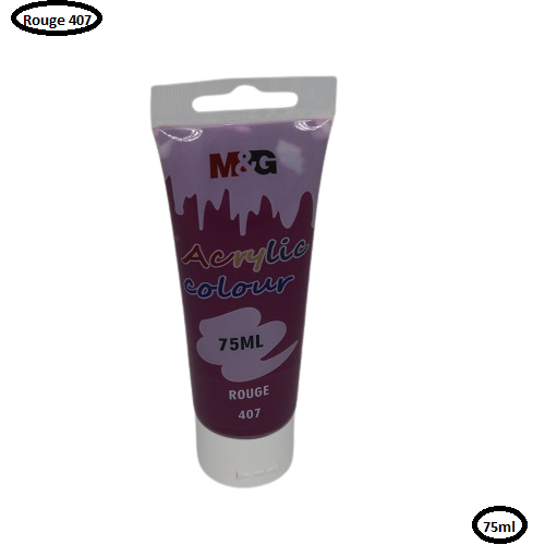 <p>

M&G Acrylic Colour Tube Rouge (407) 75 ML No: APLN6598 is a perfect selection for all kinds of painting projects, ranging from canvas, fabric, paper and wood. This high quality paint is made in China and is made with advanced production methods which ensure that it is of the highest quality. This paint is made with high quality pigments and is free from any solvents, making it an environmentally friendly choice. It is ideal for both amateurs and experts, being easy to use and providing good results. Th