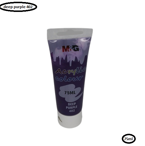 <p> 
M&G Acrylic Colour Tube Deep Purple (402) 75 ML No: APLN6598 is an excellent choice for any artist looking for a vibrant color for their artwork. This deep purple acrylic color is made from high quality pigments and produced using advanced production methods. It is an environmentally friendly product and contains no solvents. It is perfect for use on canvas, fabric, paper, and wood. It is suitable for both amateurs and experts alike, and is highly regarded for its ability to produce beautiful works of 