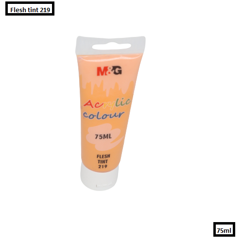 <p> 
M&G Acrylic Colour Tube Flesh Tint (219) 75 ML No: APLN6598 is an amazing product for amateurs and experts alike. This paint is made from high quality pigments and is produced in our facilities using advanced production methods. It is environmental friendly and no solvents are required. It is perfect for use on canvas, fabric, paper and wood. It is a great choice for painting and it is easy to spread and mix. This paint is highly durable and will last for a long time. It is also non-toxic and safe to u