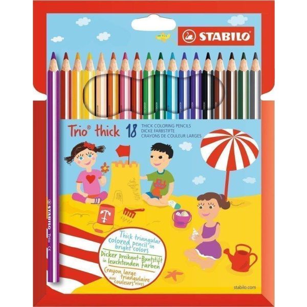 Stabilo Trio Thick Pencils - 18 Pcs