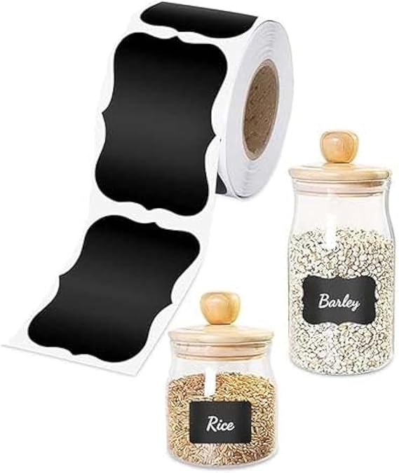 Reusable Chalkboard Stickers With 1 Liquid Chalk Pen For Mason Jars And Organize Your Home - 40 Label