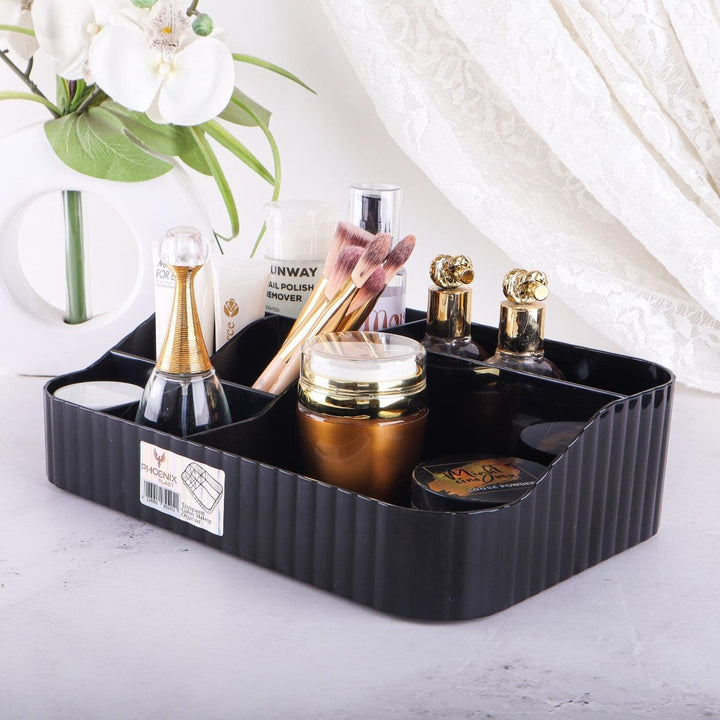 Acrylic Makeup Organizer with Stackable Drawers, Bathroom Vanity Organizers and Storage  (Black, Tray)