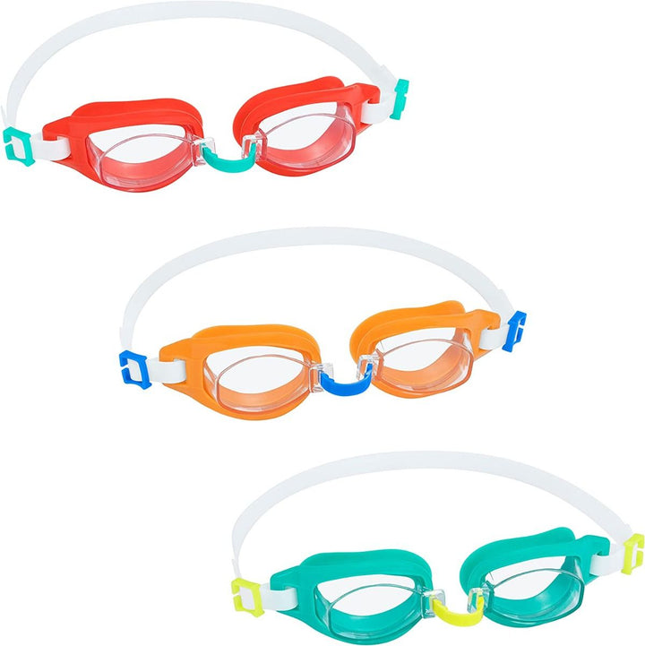 <p>

Bestway Swimming Goggles for Kids and Juniors are the perfect choice for your little one’s underwater exploration. These goggles are made of high quality materials and designed with comfort in mind. The soft and comfort-fit cups are made of non-latex material, making it easy to keep the goggles on for hours of swimming. They also offer anti-fog and UV protection, so your child can enjoy crystal-clear vision underwater without worrying about their goggles fogging up. The adjustable head strap allows you