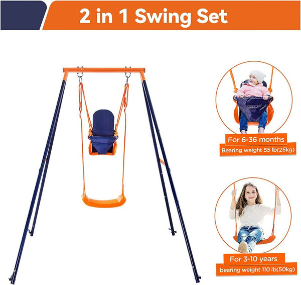 Hedstorm 2 In 1 Design Toddler Swing Set 