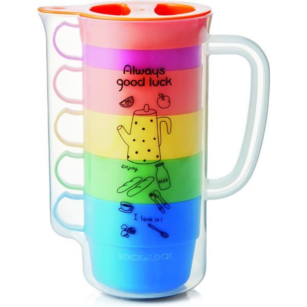 Rainbow Water Bottle + Cups