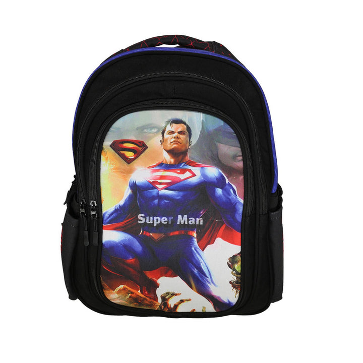 School backpack model 10 SuperMan blue