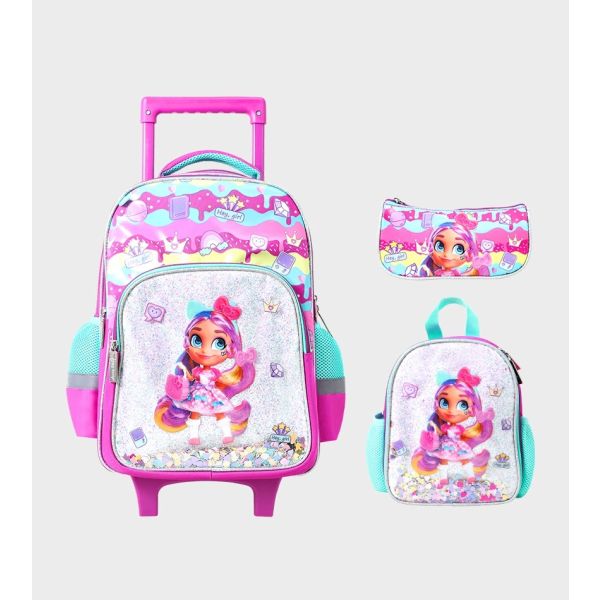 Girl Trolley Bag 15 Inch | Pink Blue