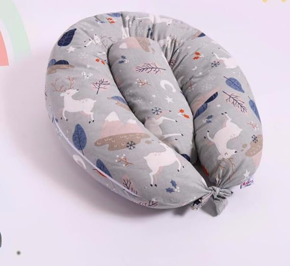 Multipurpose Feeding Pillow Breastfeeding And Bottle Nursing Bed C Shape For Newborn | Multicolor