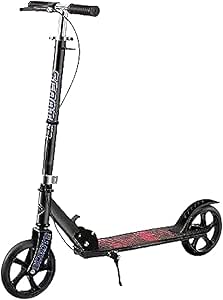 Dorsa Foldable Scooter 200Mm With Big Wheels Kick And Disc Brakes | Black