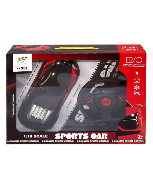 Remote Control Sports Car 1:18 Scale - Red