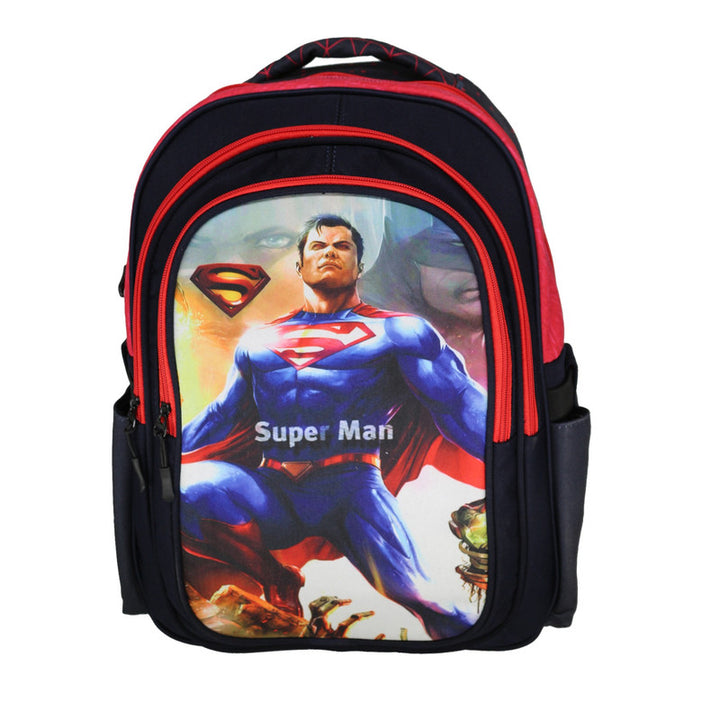 School backpack model 10 SuperMan black