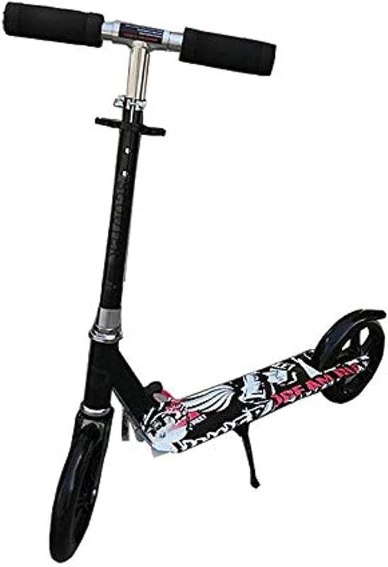 Adult Kick Scooter With Adjustable Handle Big Wheel | Black