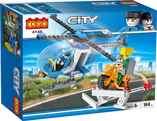 Cogo City 4149 - City Helicopter Police Set Of 164 Pieces 