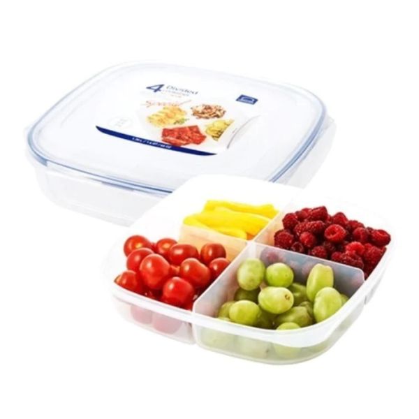 Lock & Lock 4 Divided Lunch Box 1.35 L | White