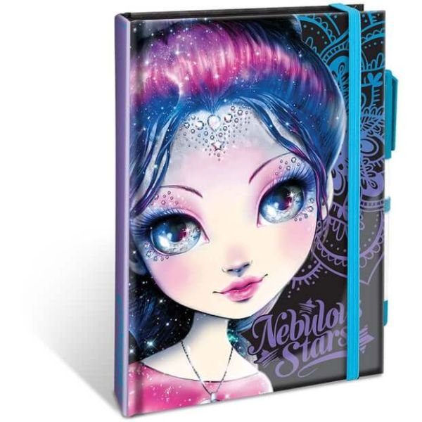 Nebulous Stars Notebook 112 Page With pen | Black Blue