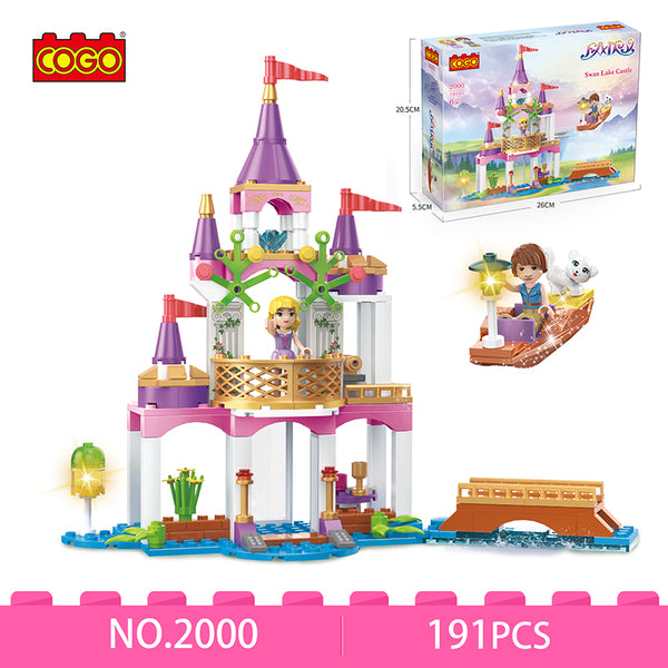 Cogo Educational 191 Pcs Swan Lake Castle Model 3D Building Block 