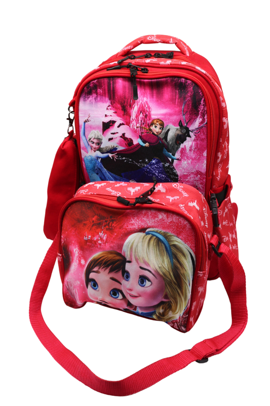 School backpack with lunch bag Size 17 model 26 Frozen red