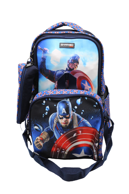 School backpack with lunch bag Size 17 model 26 Captain America navy