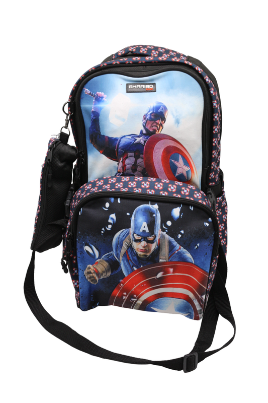 School backpack with lunch bag Size 17 model 26 Captain Americablack